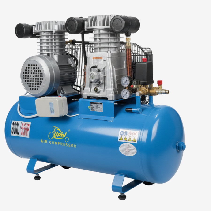 Compresseur d'air 200 L - 380 V - 5,5 HP - Entraînement par courroie - Puissant et fiable