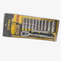 Coffret Clé à Cliquet BOSI 1/2" avec Douilles Longues CR-V – Ensemble Professionnel de 12 Pièces