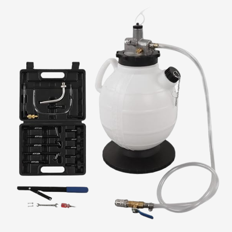 Remplisseur d'Huile pour Boîte Auto 7,5 L – Pompe Manuelle ATF avec 15 Adaptateurs Inclus