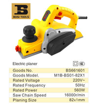 Rabot Électrique BOSI 560W – Puissant et Portable pour le Travail du Bois