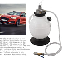 Remplisseur d'Huile pour Boîte Auto 7,5 L – Pompe Manuelle ATF avec 15 Adaptateurs Inclus