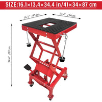 Table Élévatrice Hydraulique Moto – Capacité 500 LBS, Cric à Pédale avec Roues pour Moto/ATV