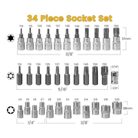 Coffret Douilles Torx 34 Pièces – E4 à E20 et T10 à T60