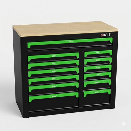 Servante WIGGLE verte à tiroirs — rangement pratique et design moderne