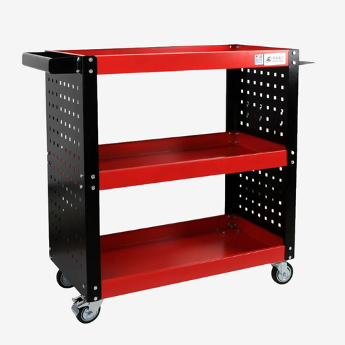 Chariot à roulettes mécanique à 3 niveaux avec rangement pour outils AH002