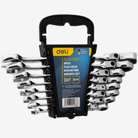 Kit de 8 clés mixtes à cliquet pliables DL140208T