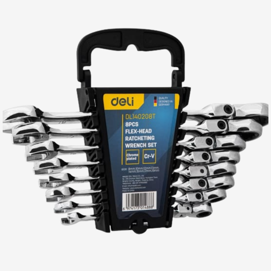 Kit de 8 clés mixtes à cliquet pliables DL140208T